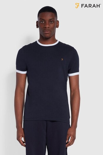 Farah Blue Groves Ringer T-Shirt (807477) | £30