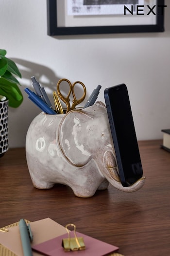 Grey Ceramic Elephant Phone Holder (807484) | £14