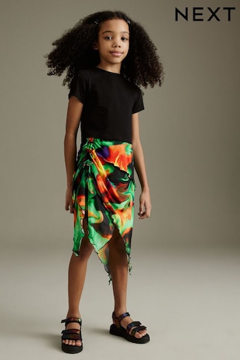 Multi Printed Asymmetric Skirt (3-16yrs) (808046) | £13 - £18
