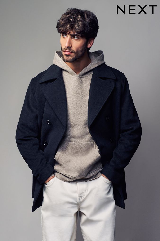 Mens fitted wool coat store