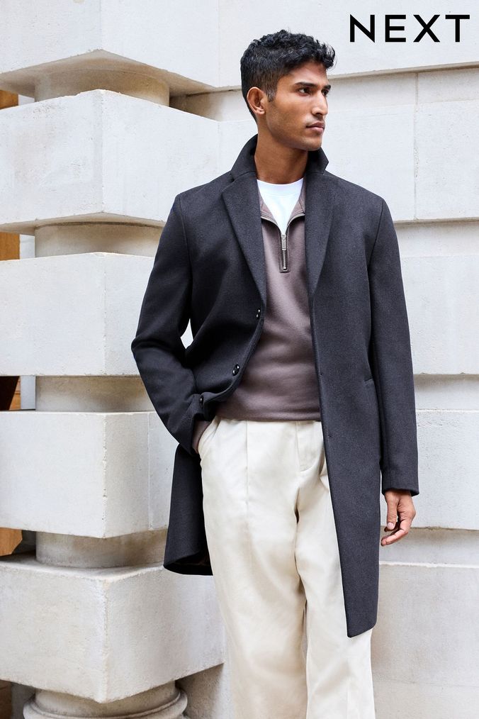 Mens Blue Wool Coats Blue Hooded Wool Coats Next