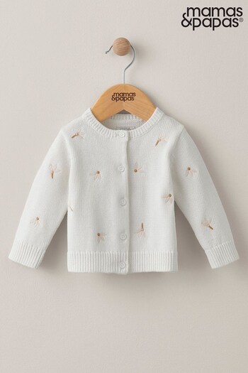 Mamas & Papas White Embroidered Cardigan (808617) | £22