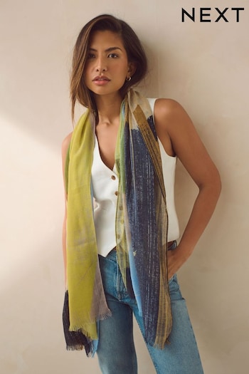 Green and Blue Paint Stroke Lightweight Scarf (808618) | £14