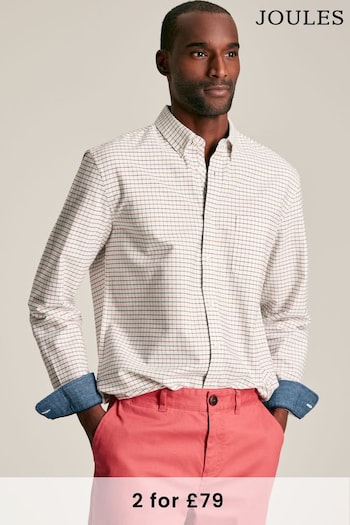 Joules Welford Cream/Red Cotton Check Shirt (808687) | £59.95