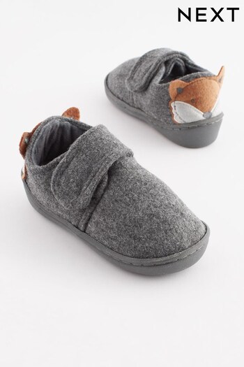 Grey Touch Fastening Cupsole Print Slippers (809399) | £12 - £14