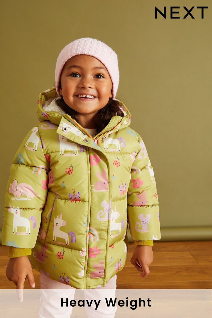 Girls yellow puffer jacket discount