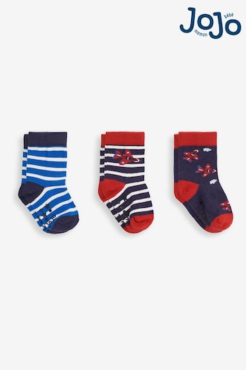 JoJo Maman Bébé Navy Arrow Cotton Rich Socks 3-Packs (810018) | £9.50