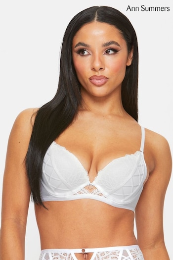 Ann Summers Unforgettable Lace Padded Plunge White Bra (810367) | £22