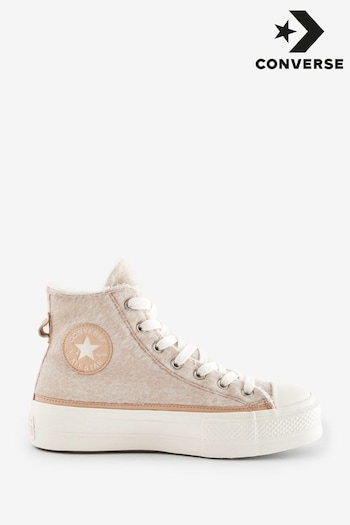 Converse Neutral Fleece Lined Chuck Taylor All Star Lift Trainers (811291) | £85