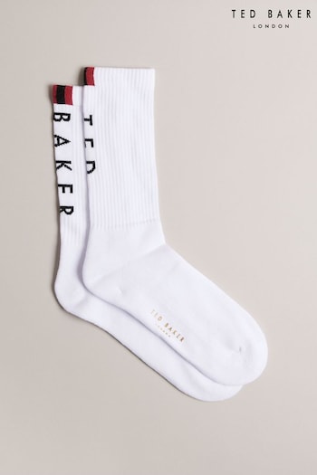 Ted Baker Redhot Branded Sports White Socks (811350) | £10