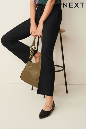 Black Tailored Elasticated Back Boot Cut Trousers Feminino (811352) | £26