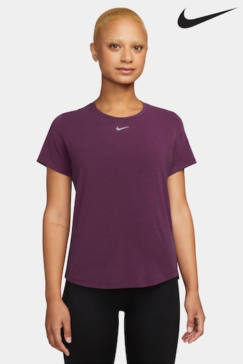 Nike Burgundy Red Dri-FIT UV One Luxe Standard Fit Short-Sleeve Top (811478) | £45