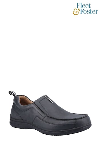 Fleet & Foster Paul Black Shoes closer (811520) | £73