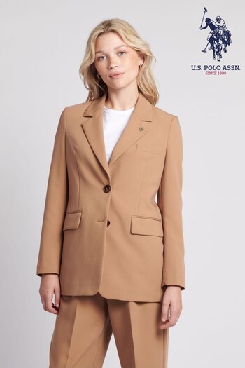 U.S. Polo Assn. Womens Brown Single Breasted Blazer (811529) | £120