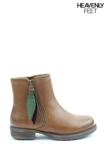 Heavenly Feet Ladies Vegan Friendly Ankle Brown Boots (811795) | £50