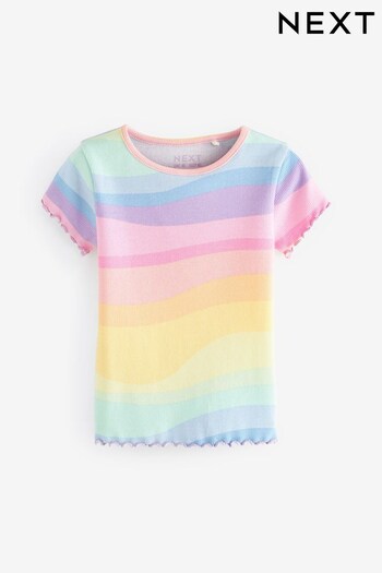 Rainbow Rib Short Sleeve T-Shirt (3mths-7yrs) (811850) | £3.50 - £5.50