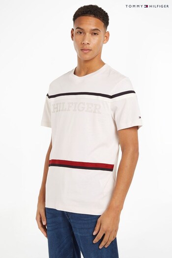 Tommy Hilfiger Global Stripe White T-Shirt (811880) | £75