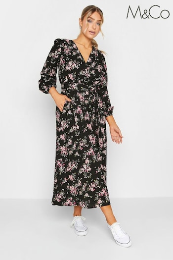 M&Co Black Flower Dress (812100) | £38