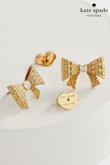 kate spade new york Gold Tone Bow Earrings (812227) | £75