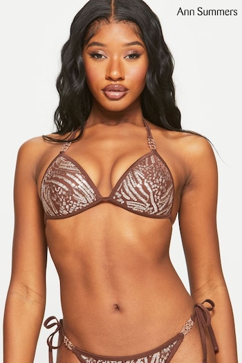 Ann Summers Sultry Heat Sequin Triangle Brown Bikini Top (812330) | £26