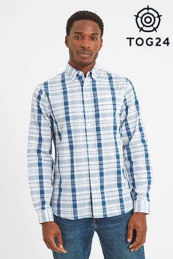 Tog 24 Mens Blue Malcolm Long Sleeve Check Shirt (812331) | £40