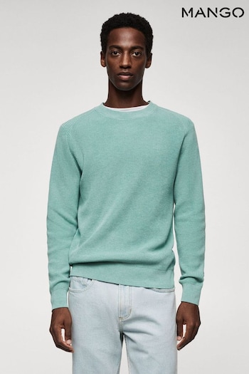 Mango Blue Structured Cotton Sweater (812341) | £50