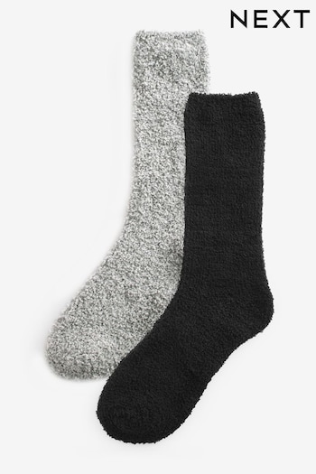 Black Grey 2 Pack Cosy Bed Socks (812504) | £9
