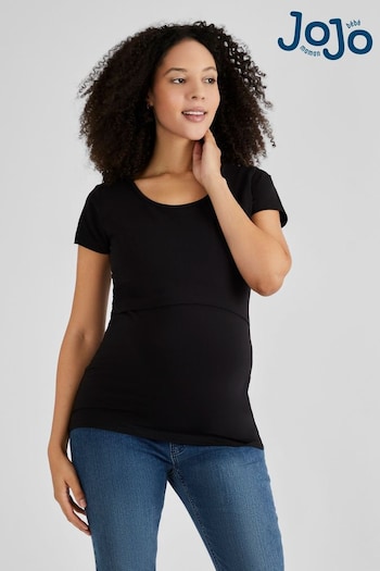 JoJo Maman Bébé Black Maternity & Nursing T-Shirt (813061) | £26
