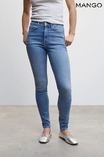 Mango Blue High Rise Skinny Jeans (813114) | £36
