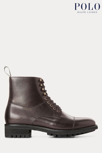 Polo Ralph Lauren Brown Bryson Cap Toe Leather Boots (813367) | £215
