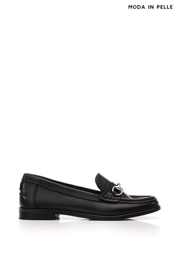 Moda in Pelle Fabina Clean Snaffle Trim Black Loafers (813390) | £79