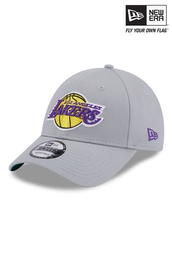 New Era® LA Lakers Team Side Patch Grey 9FORTY Adjustable Cap (813434) | £25