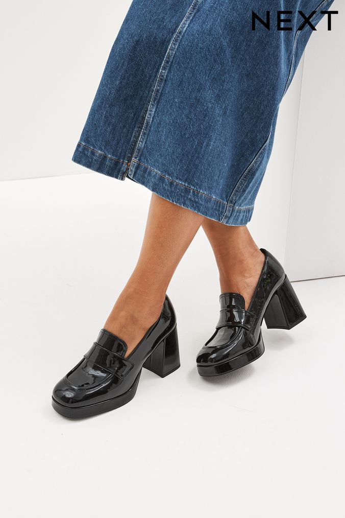 Black Forever Comfort® Platform Loafers Heels (813733) | £48