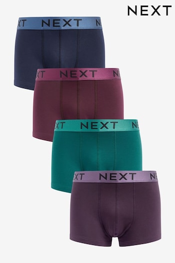 Rich Colour Metallic Waistband Hipster Boxers 4 Pack (813930) | £24