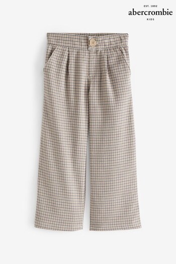 Abercrombie & Fitch Plaid Smart Brown Trousers (814102) | £45