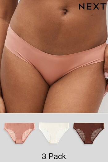 Rust/Pink Brazilian Geometric Lace Back No VPL Brazilian Knickers (814894) | £17