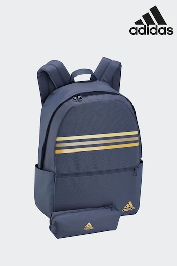 adidas Blue Classic Horizontal 3-Stripes Backpack (815010) | £25