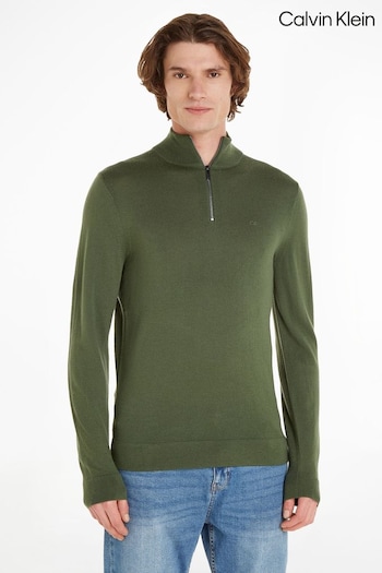 Calvin Klein Merino Quarter Zip Sweater (815057) | £140