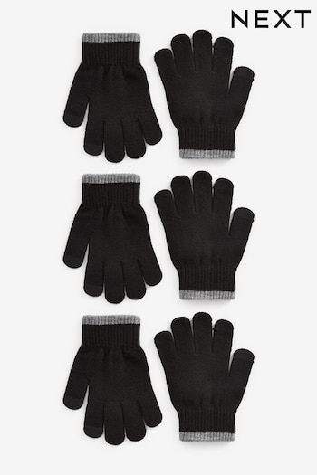 Black 3 Pack Touch Tip Magic Gloves (3-16yrs) (815596) | £6 - £8
