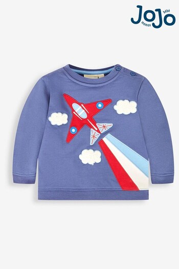 JoJo Maman Bébé Indigo Blue Arrows Applique Sweatshirt (815737) | £24