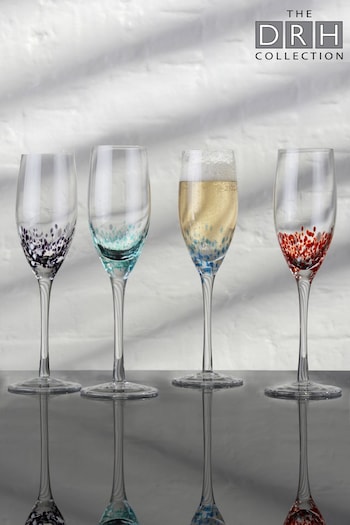 Speckle Set of 4 Clear Champagne Flutes By The DRH Collection (815760) | £42