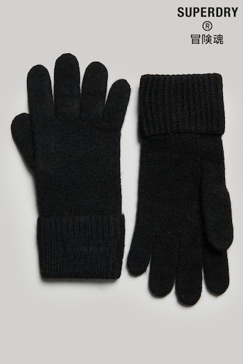Superdry Black Essential Ribbed Gloves (8167Q0) | £18