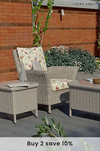 Laura Ashley White Garden Wilton Lounging Chair With Gosford Cranberry Cushions (817058) | £550