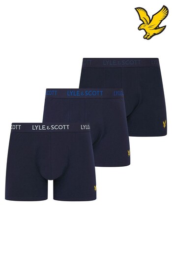 Lyle and Scott Blue Barclay Underwear Trunks 3 Pack (817484) | £31