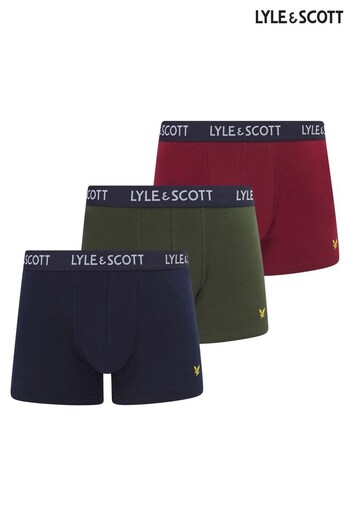 Lyle and Scott Red Barclay Underwear Trunks 3 Pack (817931) | £31