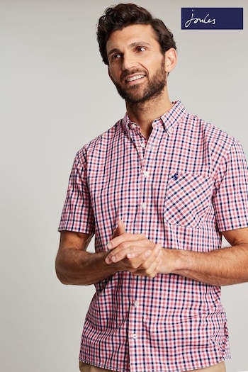 Joules Wilson Pink Short Sleeve Classic Fit Shirt (818023) | £21.95
