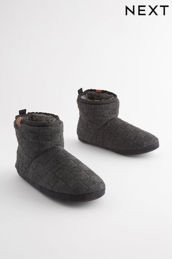 Black Chunky Knit Slipper Chacos Boots (818158) | £24
