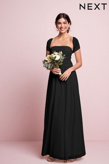 Black Mesh Multiway Bridesmaid Wedding Maxi Dress (818187) | £69