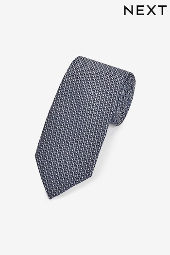 Navy Blue Texture Silk Tie (818198) | £18