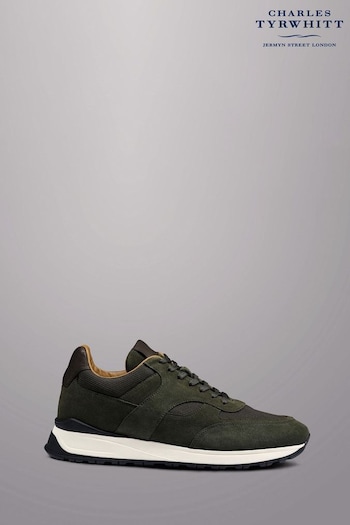 Charles Tyrwhitt Green Suede And Textile Trainers (818202) | £120